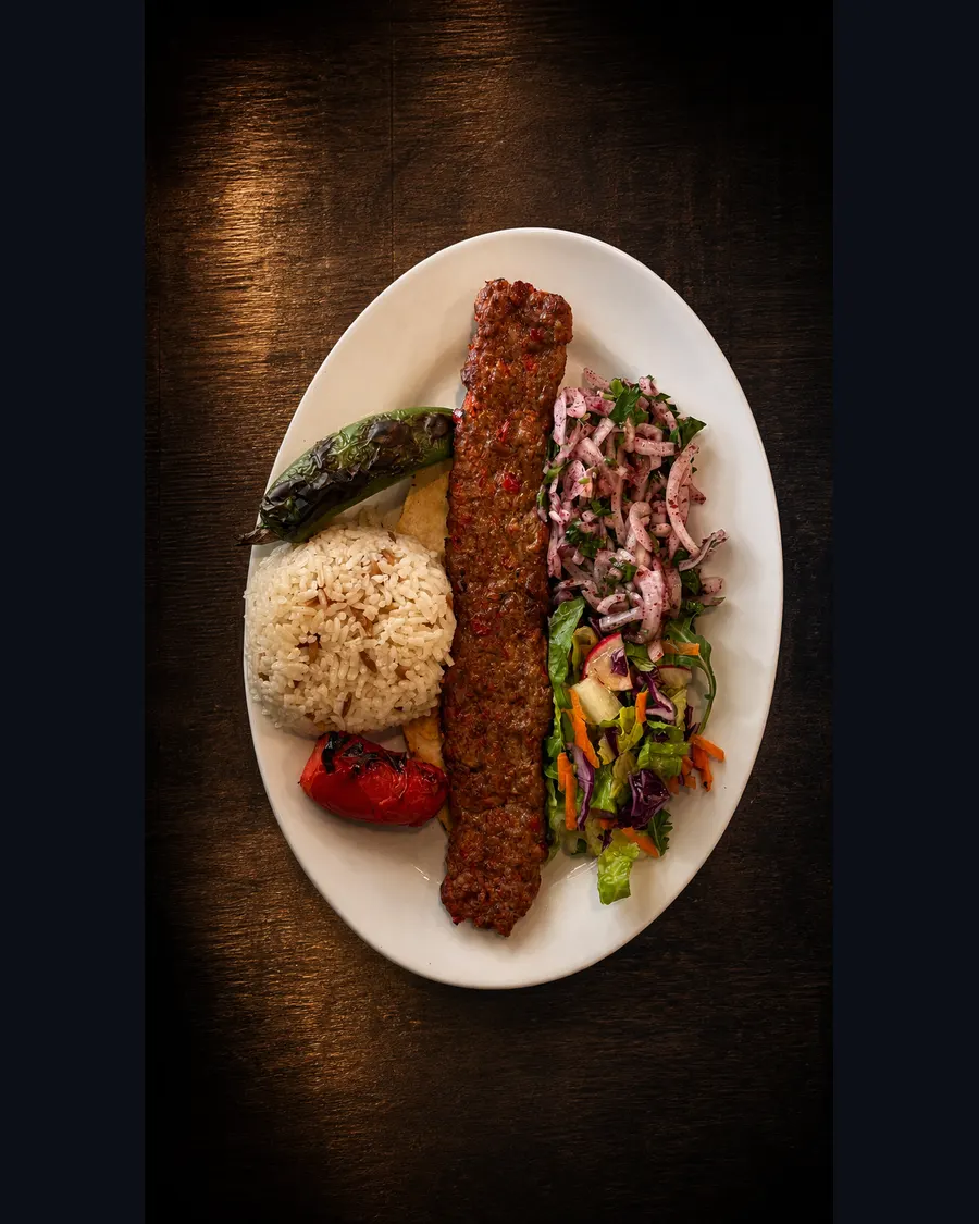 Falafel served over hummus