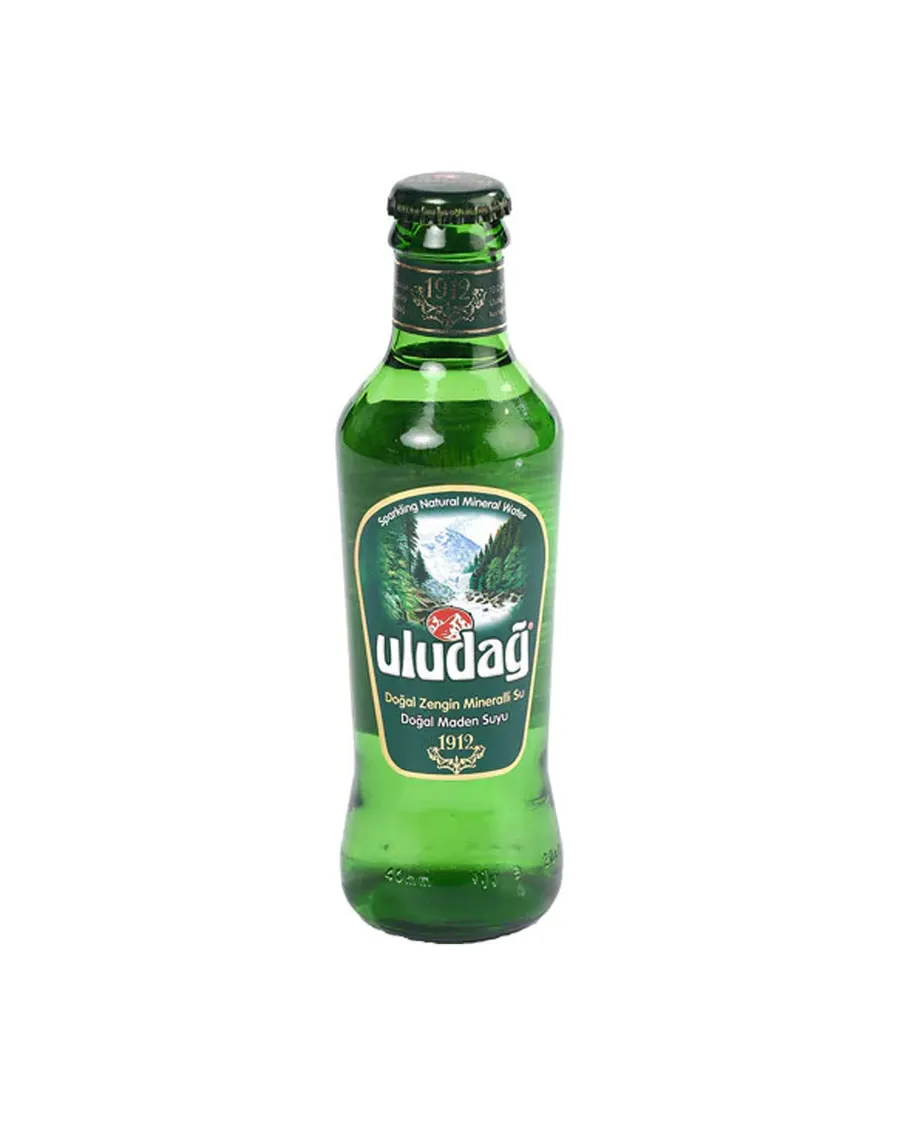 Front of an Uludağ mineral water bottle