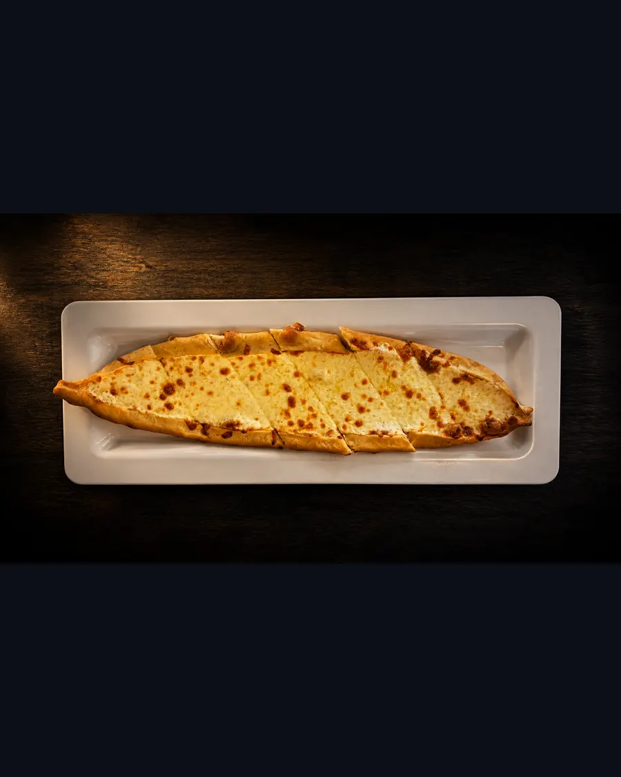 Cheese pide sliced for sharing