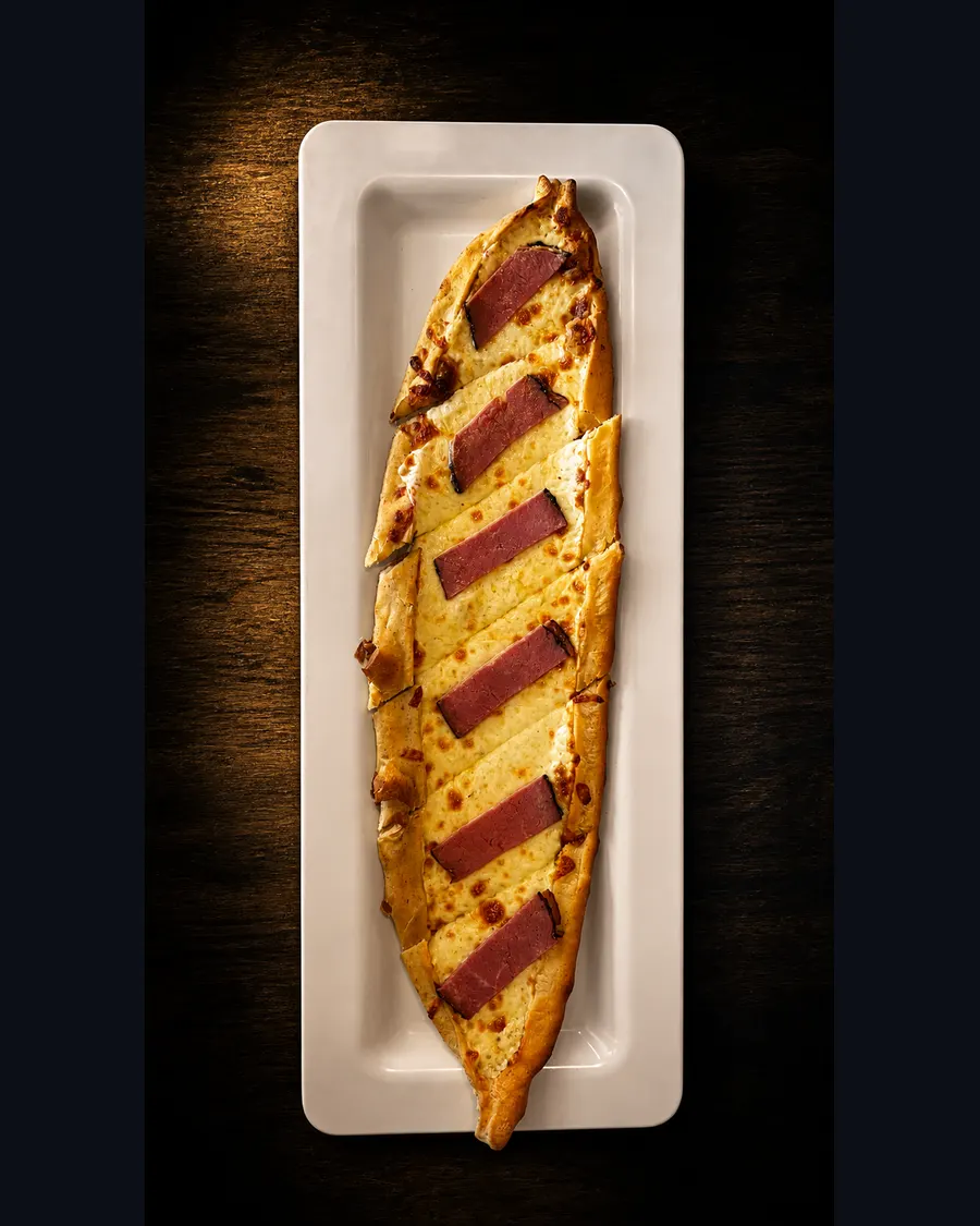 Pastırma and cheese pide