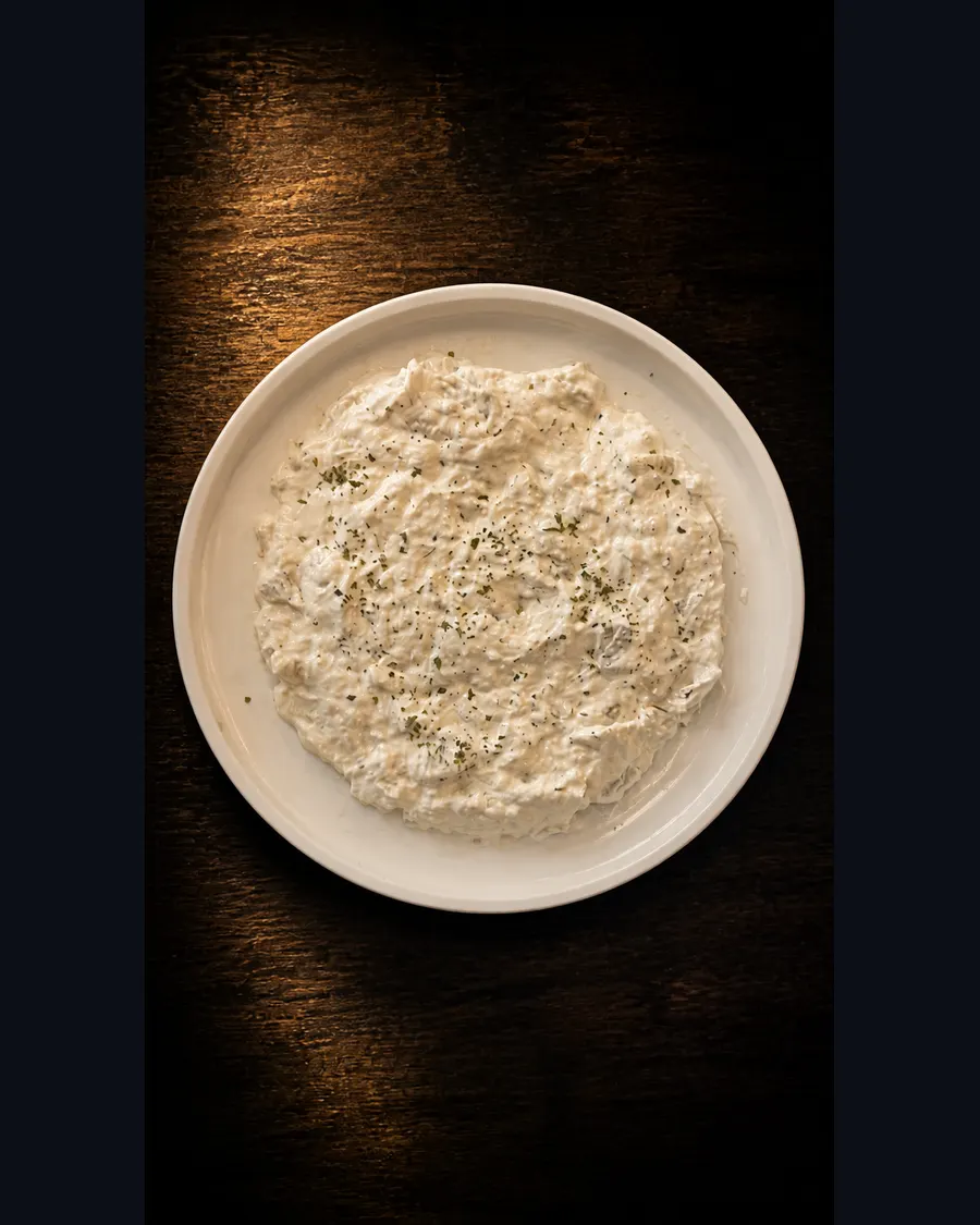 Creamy yogurt meze with herbs